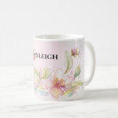  Blush Pink Floral Koffiemok (Voorkant rechts)