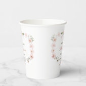 Blush Pink Floral Lijst doop Papieren Bekers (Links)