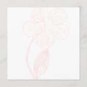 Blush Pink Floral Line Art Wedding Menu Card (Dos)