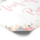 Blush Pink Floral Ma-osa Bar Baby shower Sign. Poster (Hoek)