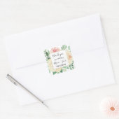 Blush Pink Floral mariage faveur merci sticker (Enveloppe)