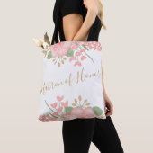 Blush Pink Floral Matron of Honor Canvas tas (Dichtbij)