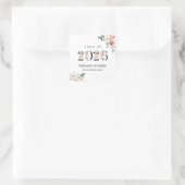 Blush Pink Floral Numbers Graduation Sticker (Tas)
