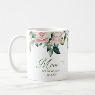 Blush Pink Floral One in a Million Mom Coffee Mok