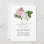  Blush Pink Floral Online Virtual Wedding Kaart (Voorkant)