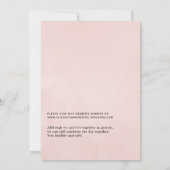  Blush Pink Floral Online Virtual Wedding Kaart (Achterkant)