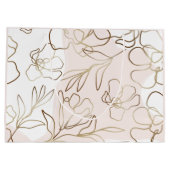 Blush Pink Floral Paper Bag  Groot Cadeauzakje (Achterkant)