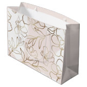 Blush Pink Floral Paper Bag  Groot Cadeauzakje (Achterkant Gekanteld)