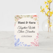 Blush Pink Floral Photo Wedding Invitation with Go (Fleur jaune)