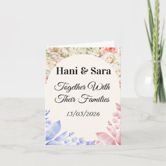 Blush Pink Floral Photo Wedding Invitation with Go Kaart