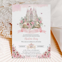 Blush Pink Floral Princess Castle Storybook