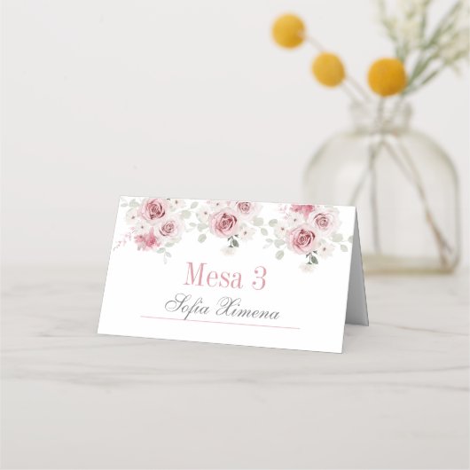 Blush Pink Floral Quinceañera (Voorkant)