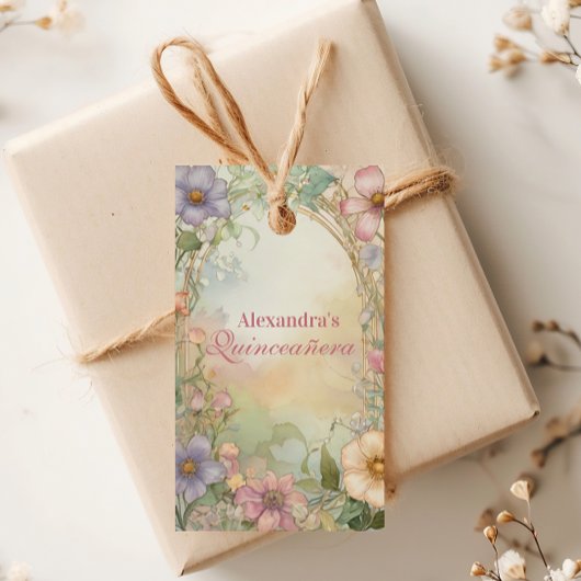 Blush Pink Floral Quinceanera Celebration Cadeaulabel