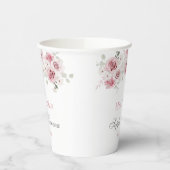 Blush Pink Floral Quinceañera Papieren Bekers (Links)