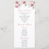 Blush Pink Floral Quinceañera Programma (Voorkant)