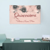  Blush Pink Floral Quinceanera Spandoek (Beurs)
