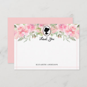 Blush Pink Floral Regency Vrijgezellenfeest Bedankkaart