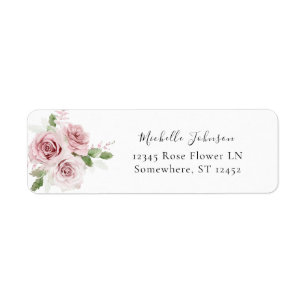 Blush Pink Floral Return Address Label