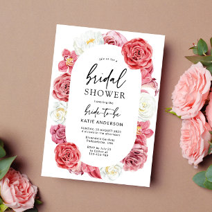 Blush Pink Floral Roos Vrijgezellenfeest Kaart