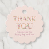 Blush Pink Floral Rozen Baby shower dank u Bedankjes Labels (Voorkant)