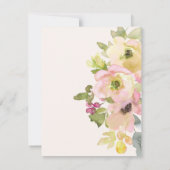 Blush Pink Floral Sage Green Leaves 75th Birthday Kaart (Achterkant)