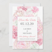 Blush Pink Floral Save the Date Kaart (Voorkant)