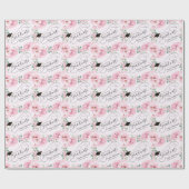 Blush Pink Floral Script Klasse van 2025 Afstudere Cadeaupapier (Vlak)