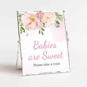 Blush Pink Floral Spring Baby's zijn zoet Poster