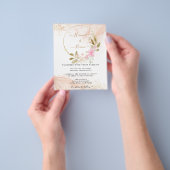 Blush Pink Floral, Spring Pink Wedding Flyer (Hand)