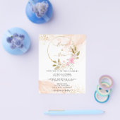 Blush Pink Floral, Spring Pink Wedding Flyer (Enkel)