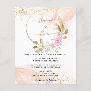 Blush Pink Floral, Spring Pink Wedding Flyer