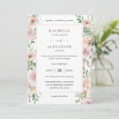 Blush Pink Floral & Succulent 2 Wedding Kaart (Staand voorkant)