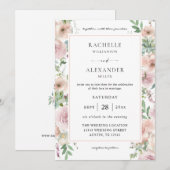Blush Pink Floral & Succulent 2 Wedding Kaart (Voorkant / Achterkant)