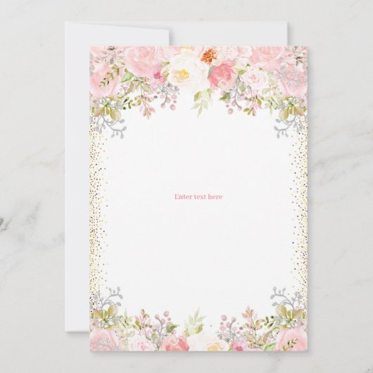 Blush Pink Floral Surprise 90th Birthday Kaart (Achterkant)