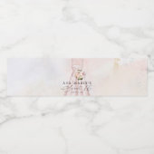 Blush Pink Floral Sweet 16 Personalized Waterfles Etiket (Enkel label)