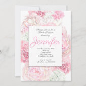 Blush Pink Floral Sweet 16 Uitnodiging (Voorkant)