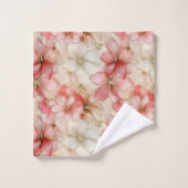 Blush Pink Floral Towel Elegant Monogram Wedding (Gant de toilette)