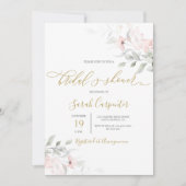 Blush Pink Floral Vrijgezellenfeest Kaart (Voorkant)