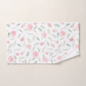 Blush Pink Floral Waterverf Bad Handdoek (Handdoek)