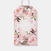 Blush Pink Floral Waterverf Cadeaulabel (Achterkant)
