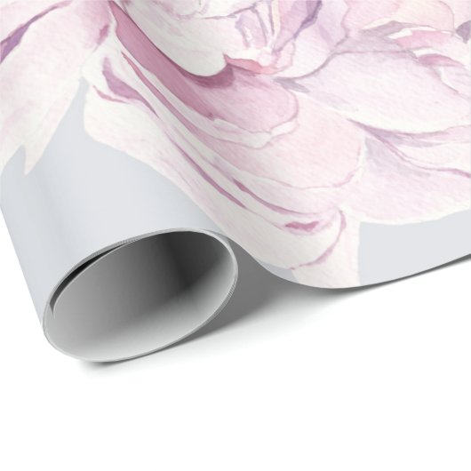 Blush Pink Floral Waterverf Cadeaupapier (Rol Hoek)