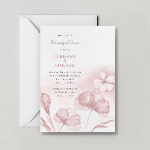 Blush Pink Floral Waterverf repetitie diner Kaart