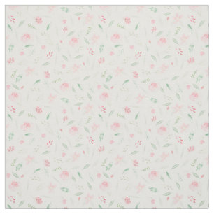 Blush Pink Floral Waterverf Stof
