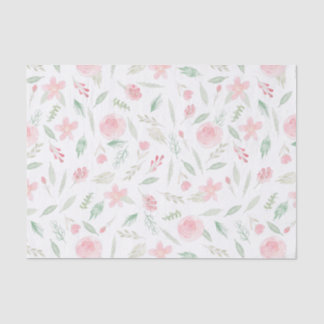 Blush Pink Floral Waterverf Tissuepapier