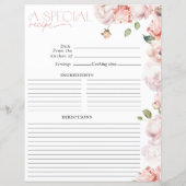 Blush Pink Floral Waterverf Vrijgezellenfeest Reci (Achterkant)