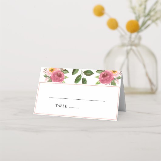 Blush Pink Floral Waterverf Wedding (Voorkant)