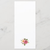 Blush Pink Floral Waterverf Wedding Menu (Achterkant)