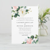 Blush Pink Floral Weddenschap Kaart (Staand voorkant)