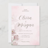 Blush Pink Floral Weddenschap Kaart (Voorkant)
