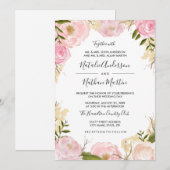 Blush Pink Floral Weddenschap Kaart (Voorkant / Achterkant)